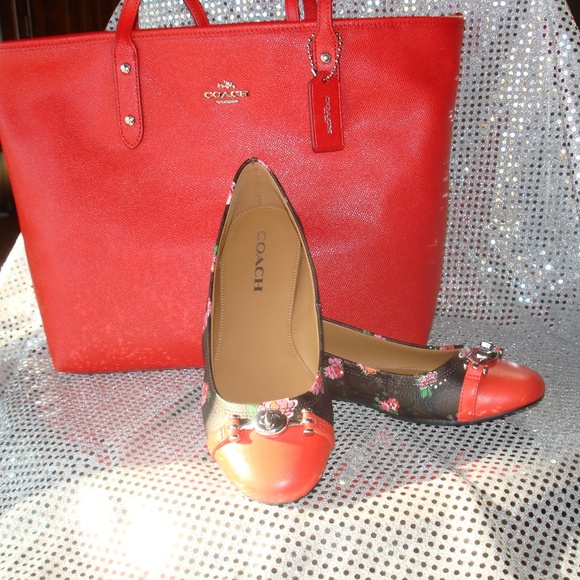 ❤️‍🔥COACH LEILA Brand New. Q9085 WOMENS FLORAL DESIGNER FLATS - Picture 7 of 8